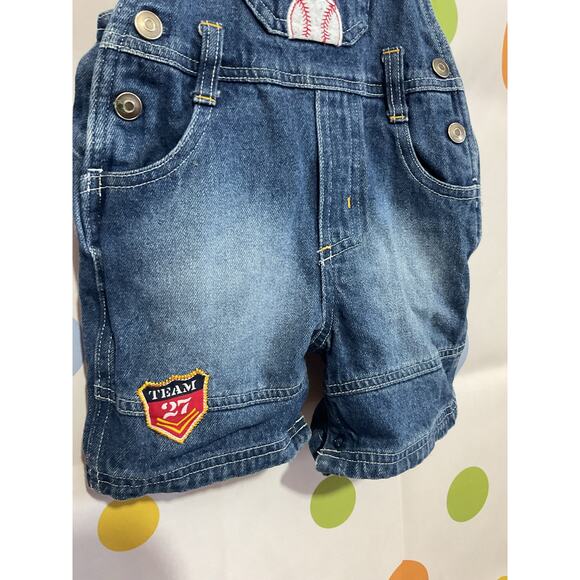 Kid Connection Size 12 M Denim Overalls Baseball - Picture 7 of 10